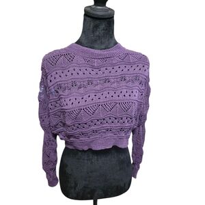 SHEIN Purple Knit Crop Top